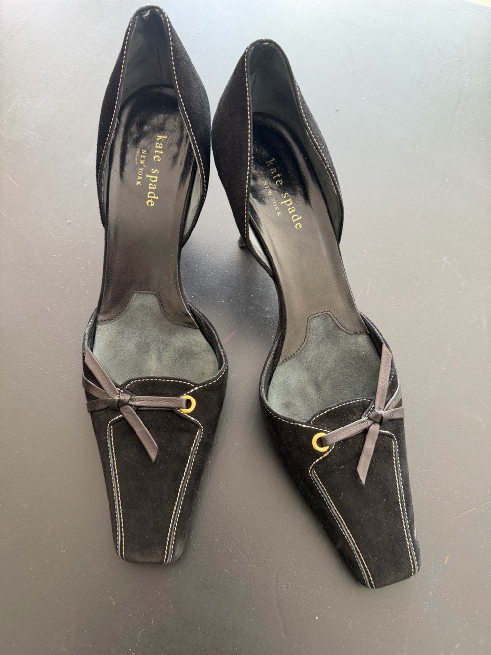 kate spade Black Suede D'Orsay Heels 8